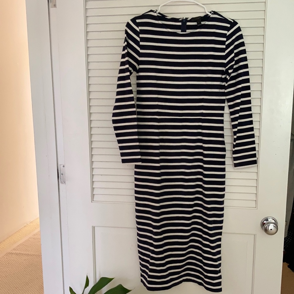 COPY - JCREW navy striped dress size 2